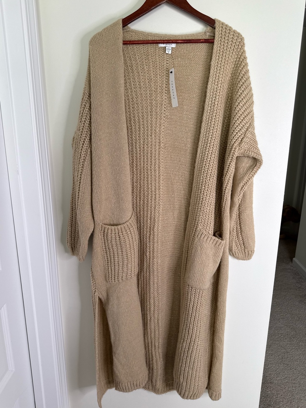 NWT Topshop Longline Open Cardigan Size Large